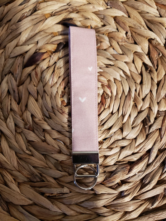 Pink Heart Wristlet Keychain