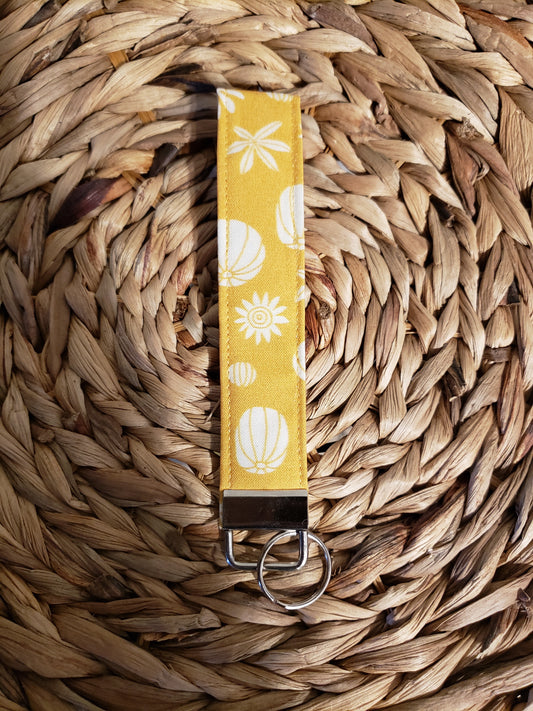 Yellow Cactus Wristlet Keychain